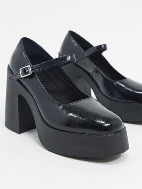 ASOS Design Mary Jane Platform Heels in Black